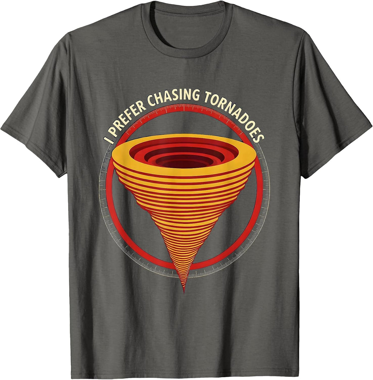 Men's I Prefer Chasing Tornadoes Geometric Storm Chaser T-Shirt - Asphalt Grey