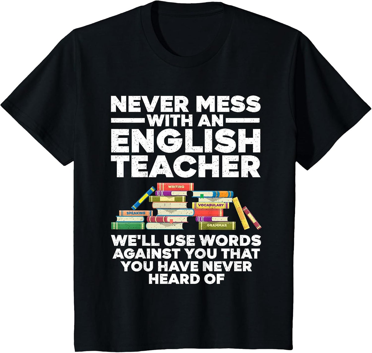 Funny English Teacher Art for Men Women Reading ELA Teachers T-Shirt - Black