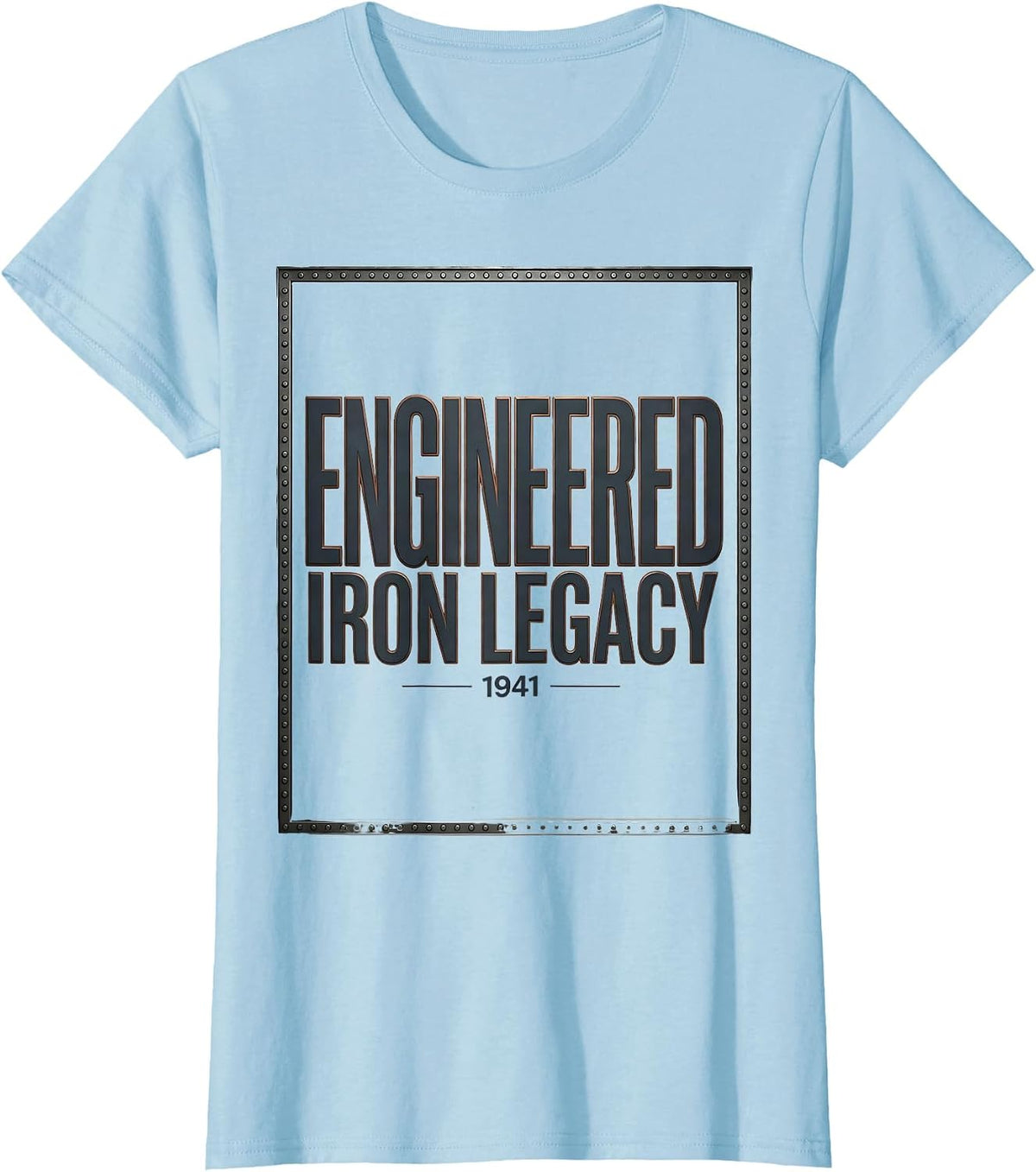 Engineered Iron Legacy Vintage Steam Locomotive Engineer T-Shirt - Baby Blue