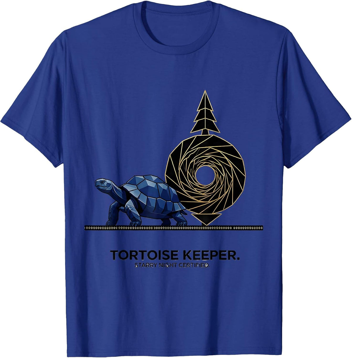 Men's Tortoise Keeper Starry Night Certified Geometric Art Lover T-Shirt - Royal Blue