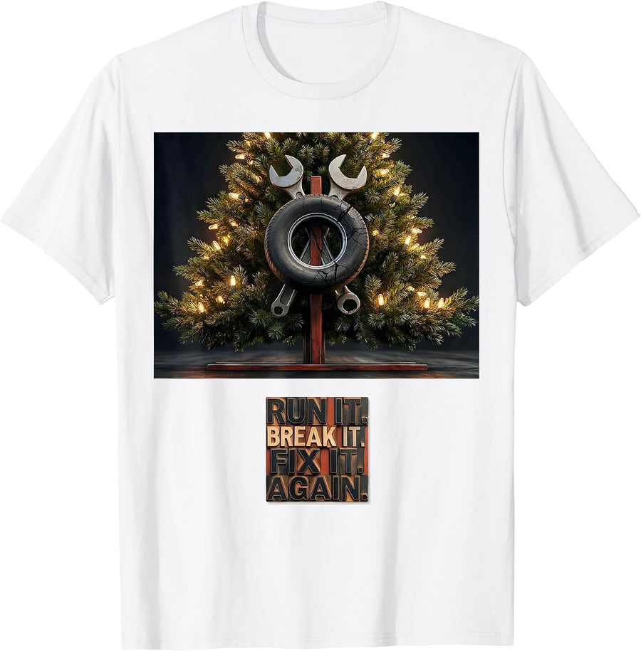 Men's Run It Break It Fix It Again Drag Racing RC Car Enthusiast T-Shirt - White