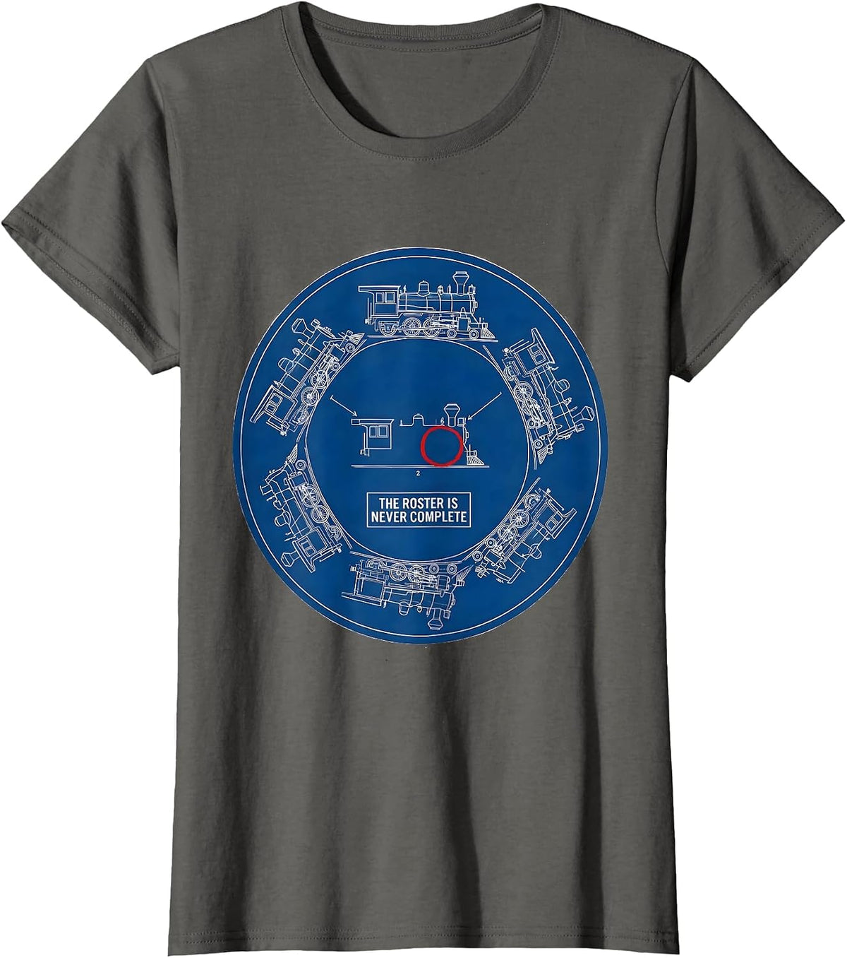 Women's The Roster Is Never Complete Technical Blueprint Train T-Shirt - Asphalt Grey