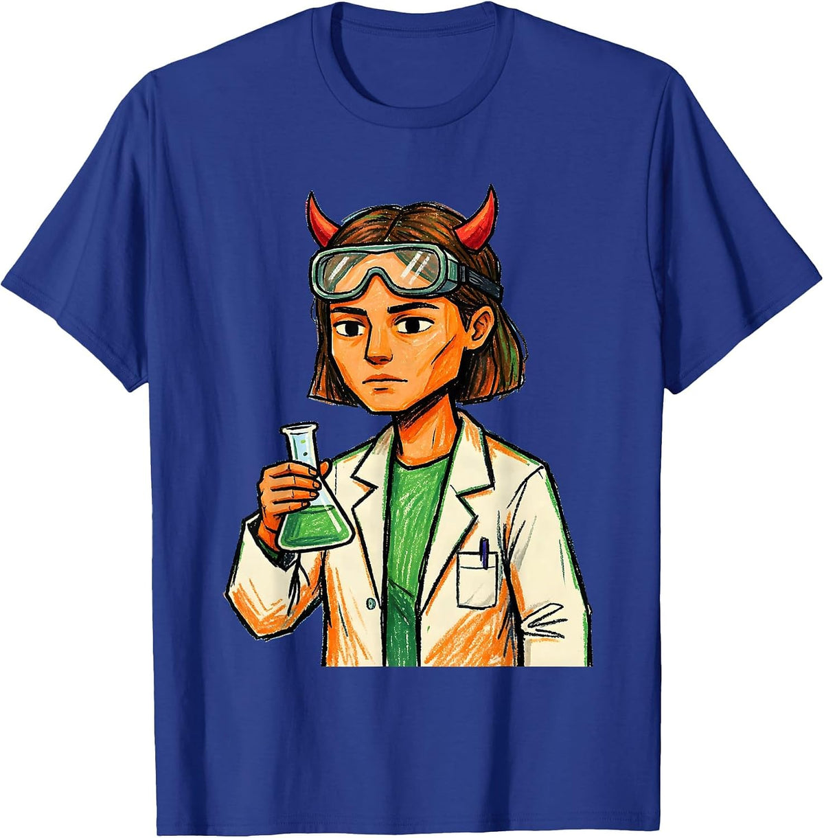 Quiet Science Teacher Halloween Costume Naive Kidcore T-Shirt - Royal Blue