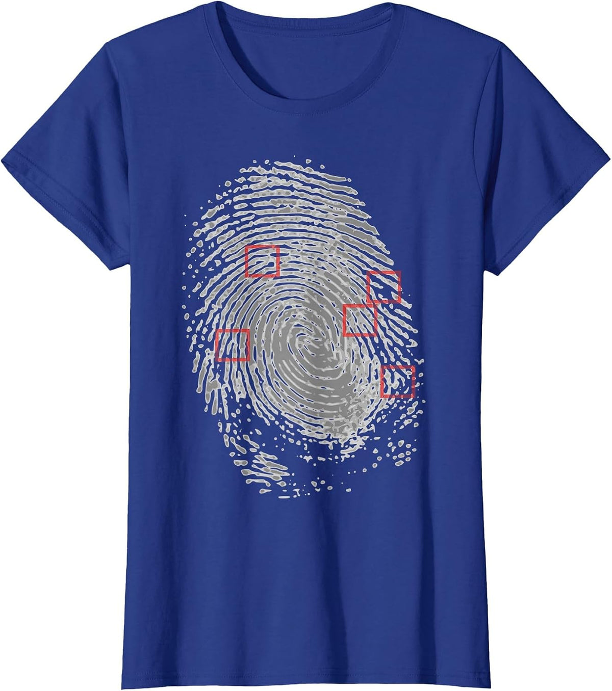 Thumbprint Fingerprint Detective Police Work T-Shirt - Royal Blue