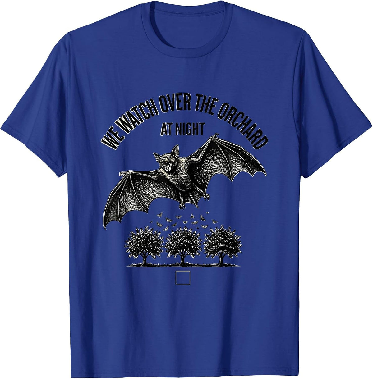 Men's We Watch Over The Orchard At Night Bat Lover Wildlife T-Shirt - Royal Blue