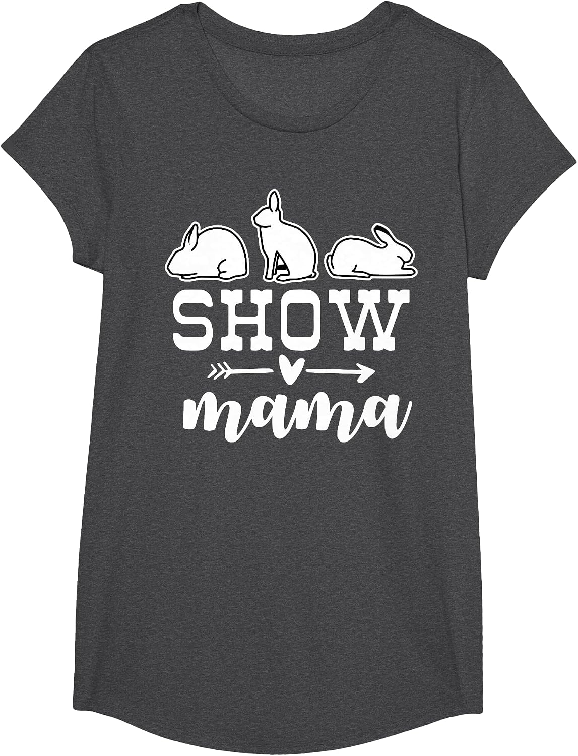 Show Rabbit mom Show Rabbit Mama T-Shirt - Girls Dark Heather Grey