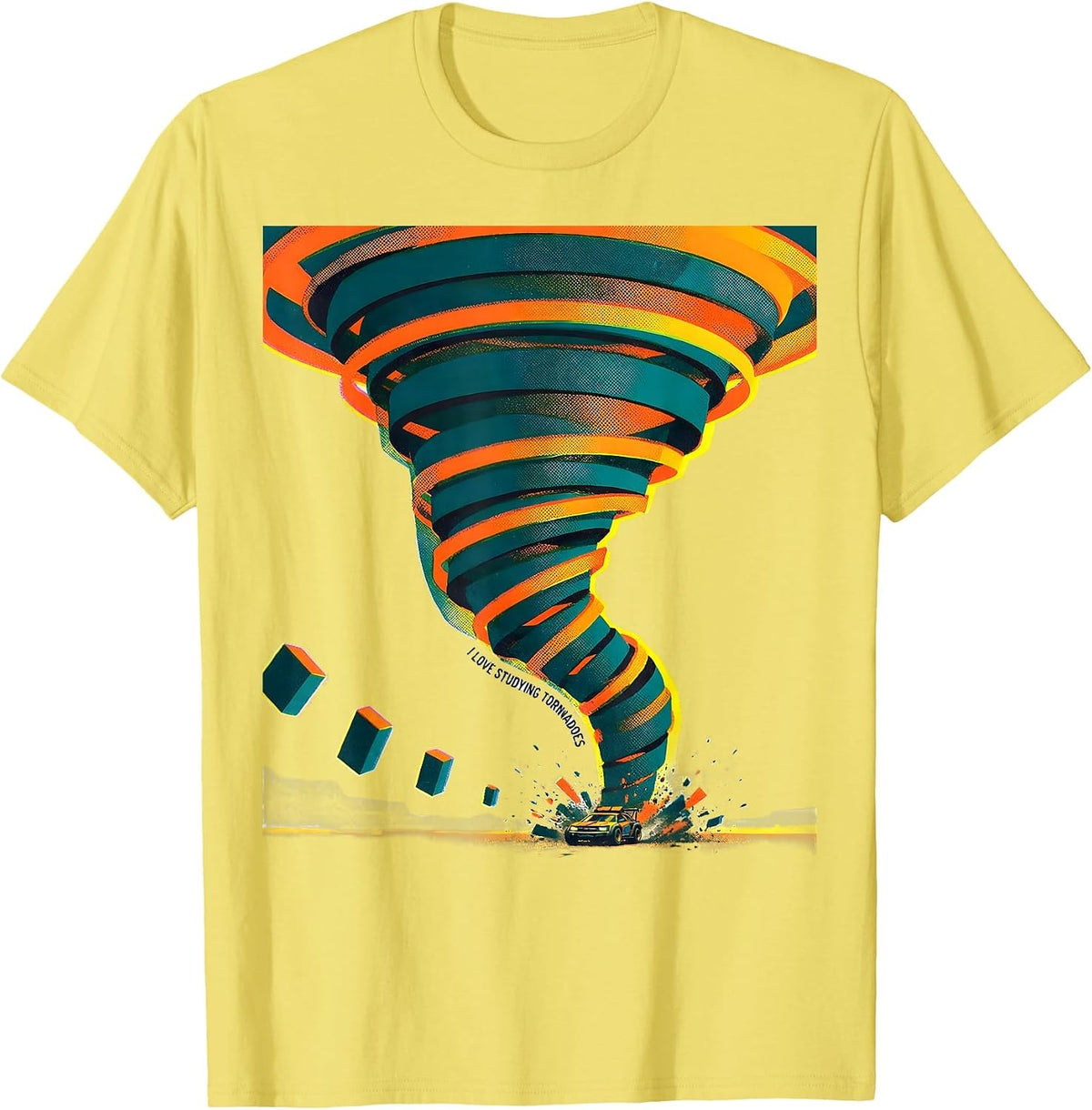 Men's I Love Studying Tornadoes Funny Storm Chaser Meteorology T-Shirt - Lemon Yellow