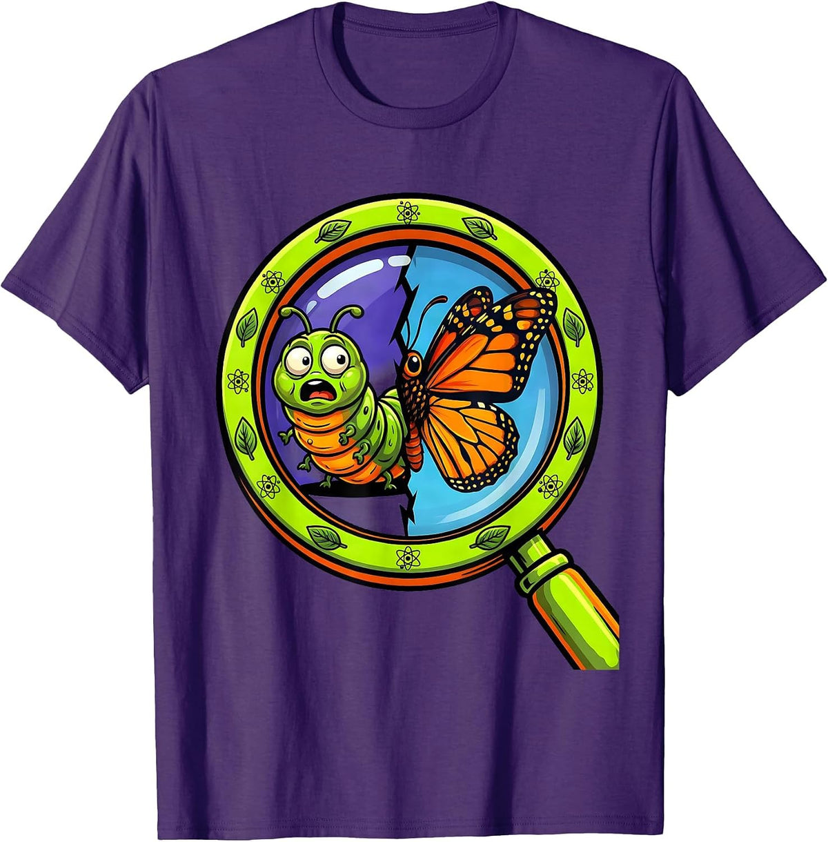 Men's Science Teacher Caterpillar Butterfly Metamorphosis T-Shirt - Purple