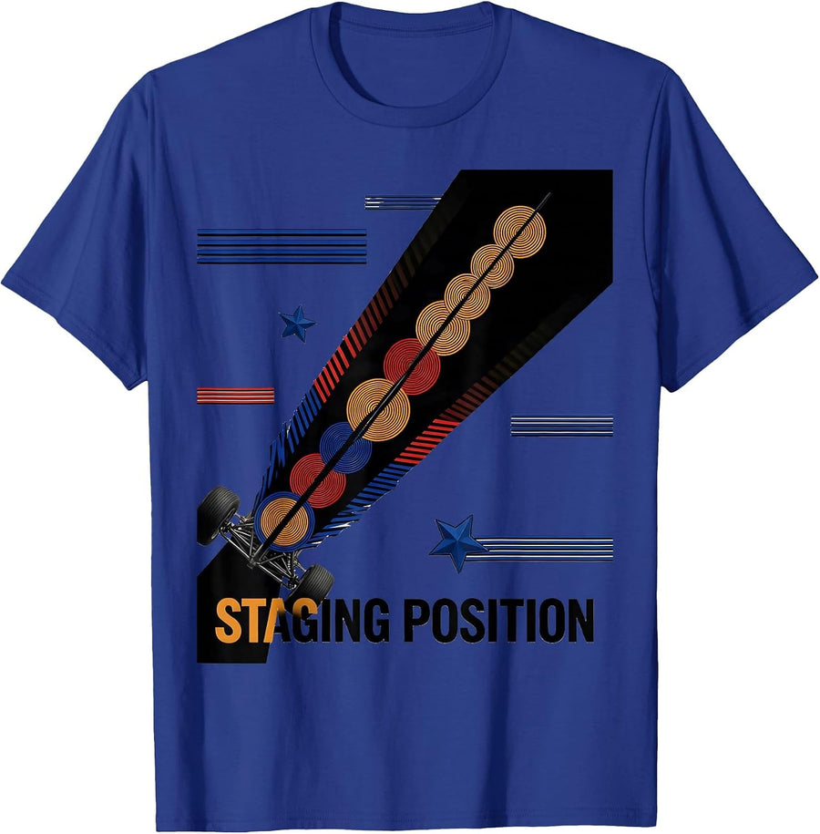 Staging Position Futurist Dynamism RC Drag Racing American T-Shirt - Royal Blue