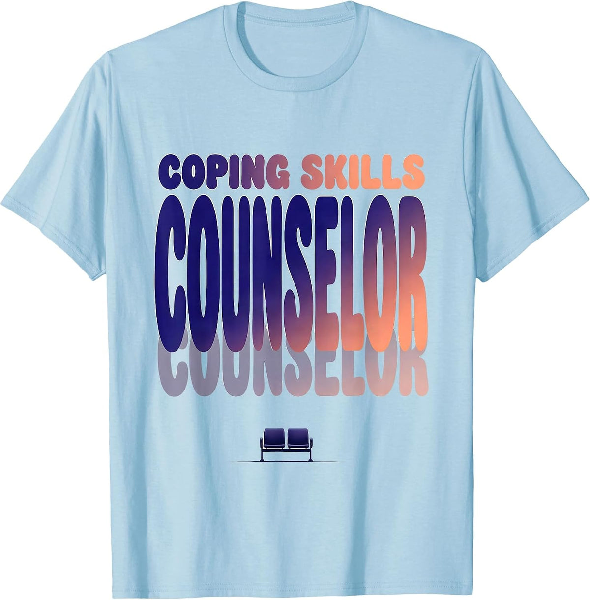 Men's Coping Skills Counselor Mental Health Awareness School T-Shirt - Baby Blue