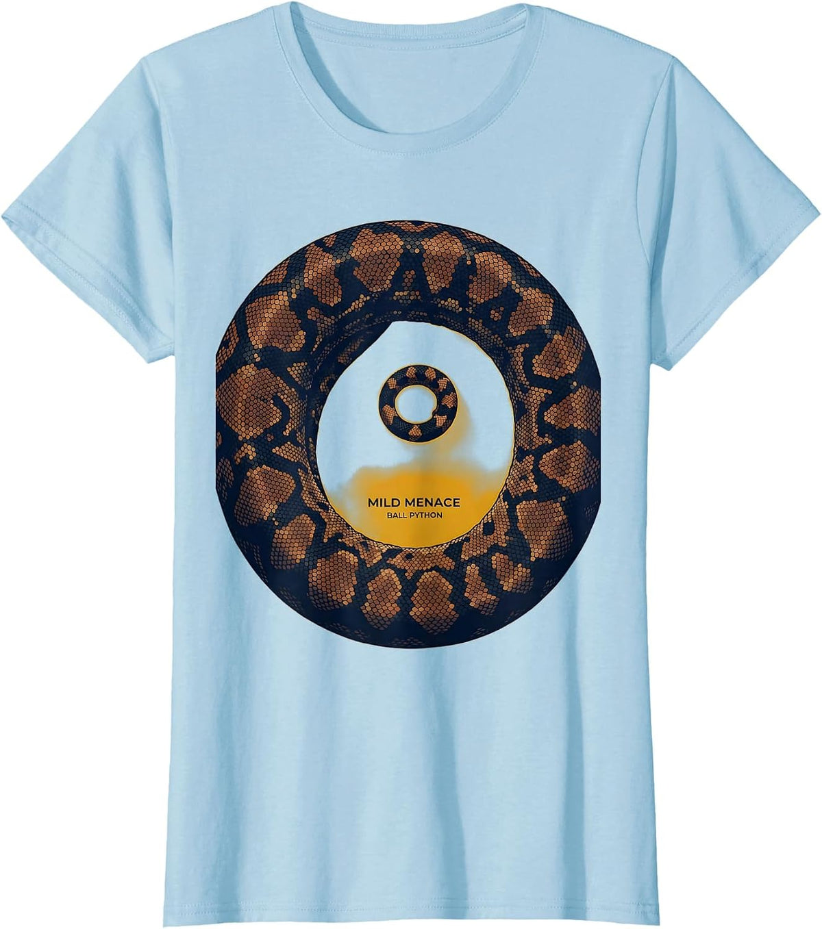 Mild Menace Ball Python Snake Lover Meme Humor T-Shirt - Baby Blue