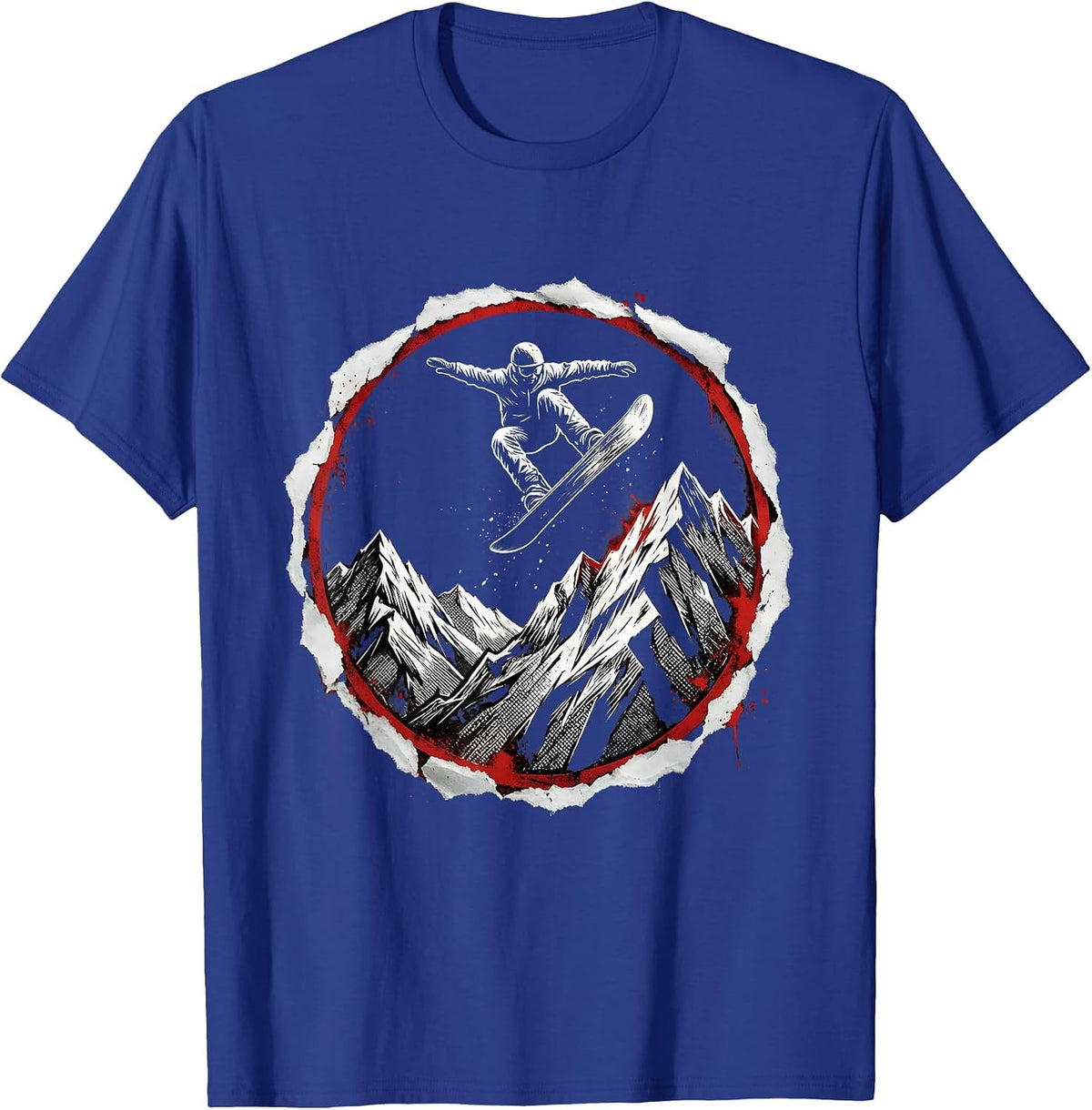 Men's Snowboarder Mountain Ridge Launch Graphic T-Shirt - Royal Blue