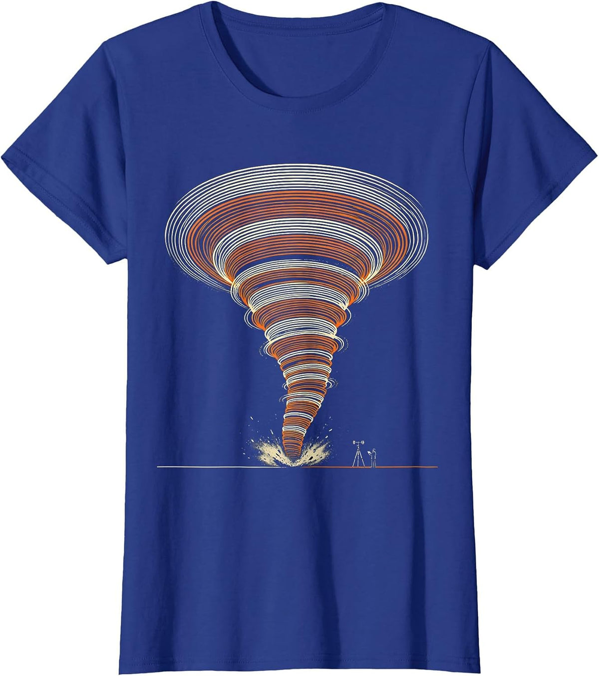 Women's Tornado Funnel Meteorology Enthusiast Storm Chaser Humor T-Shirt - Royal Blue
