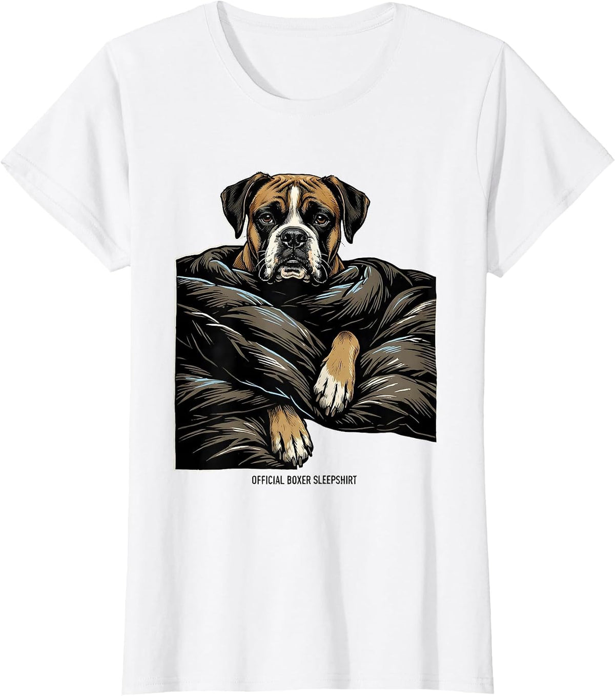 Official Boxer Sleepshirt Funny Dog Owner Pajama Gift T-Shirt - White