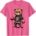 Teddy Bear Gangster Boxer with Hip Hop Street Clothes T-Shirt - Pink Heather