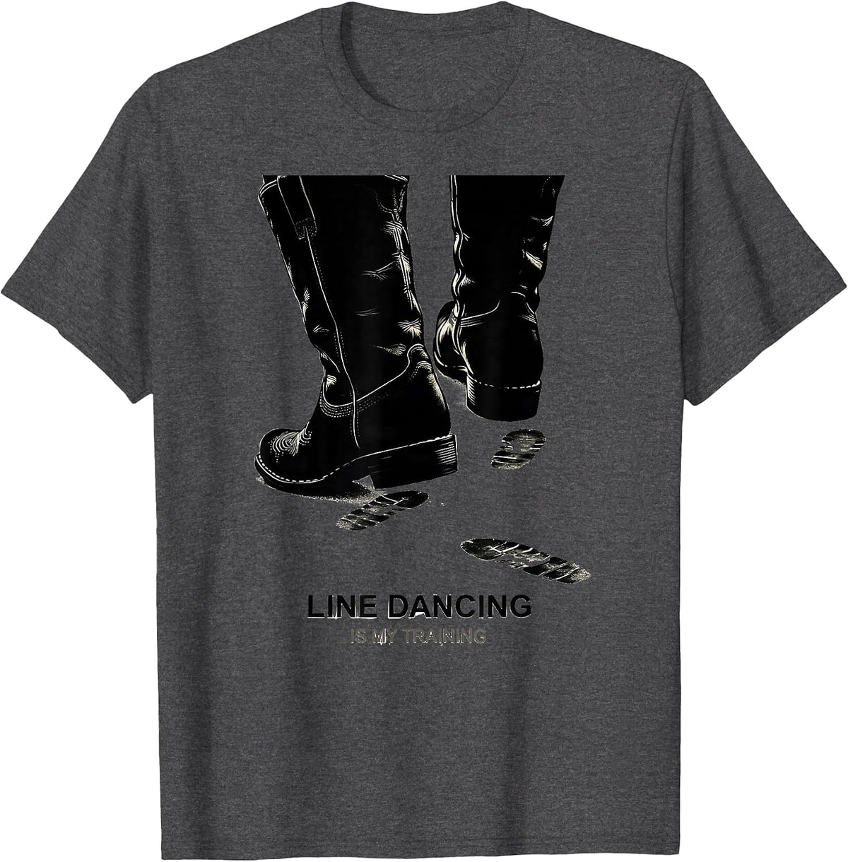 Men's Line Dancing Is My Training Funny Line Dancer Humor T-Shirt - Dark Heather Grey