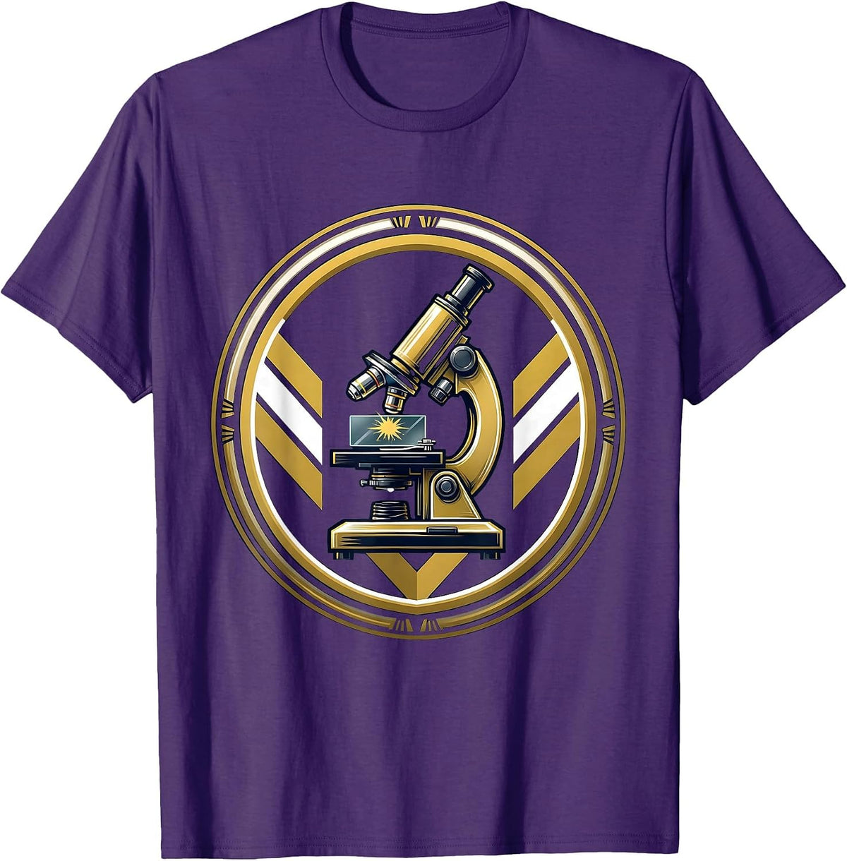Men's Glowing Microscope Slide Science Illustration T-Shirt - Purple