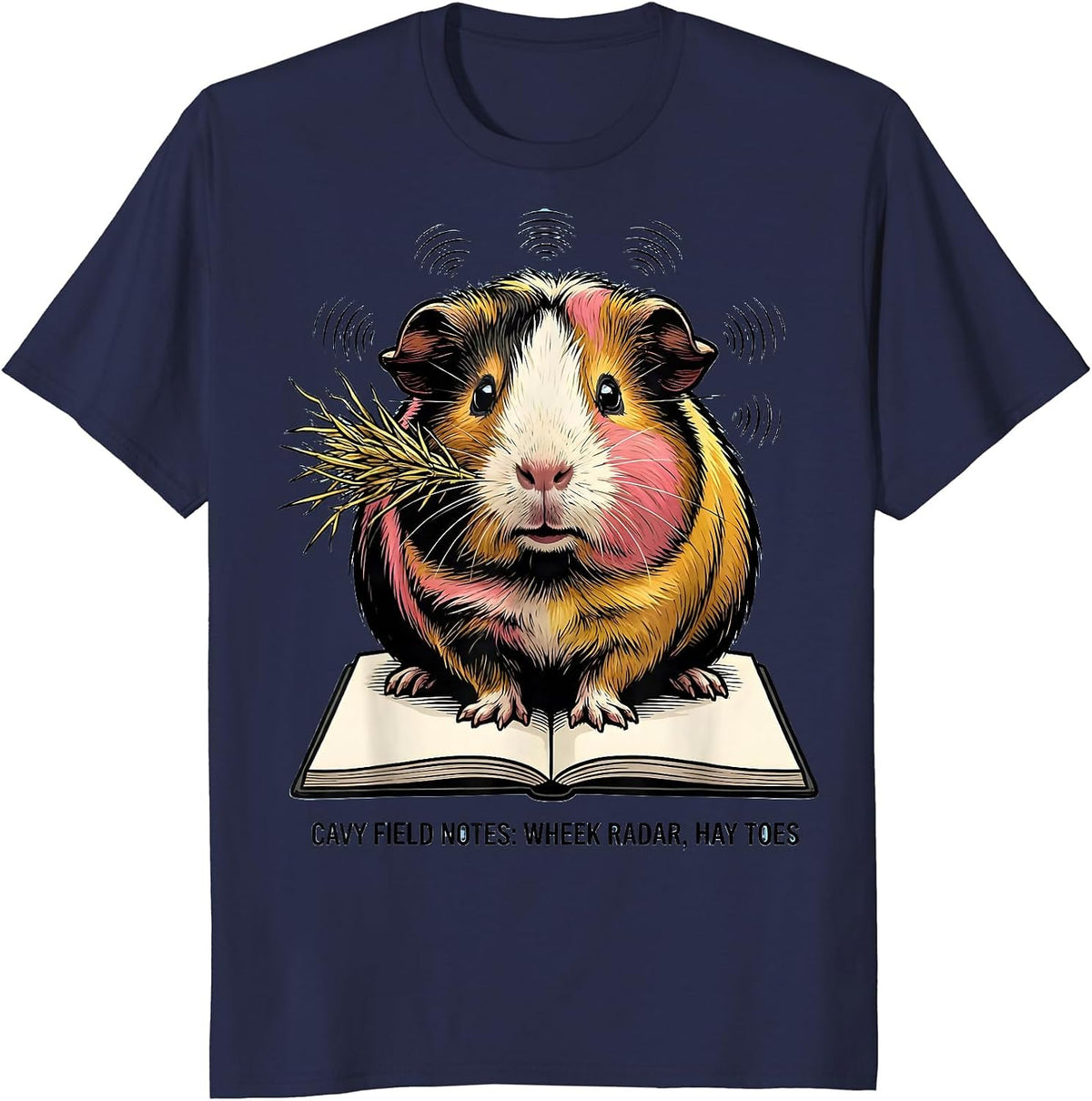 Men's Cavy Field Notes: Wheek Radar, Hay Toes Funny Cavy Lover T-Shirt - Navy Blue