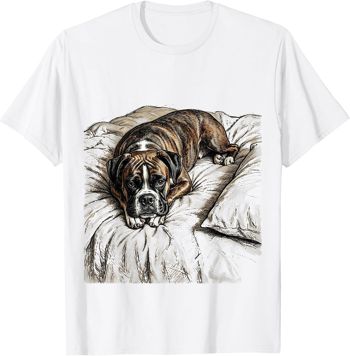 Men's Boxer Dog Sleepshirt Funny Dog Owner Pajama Humor T-Shirt - White