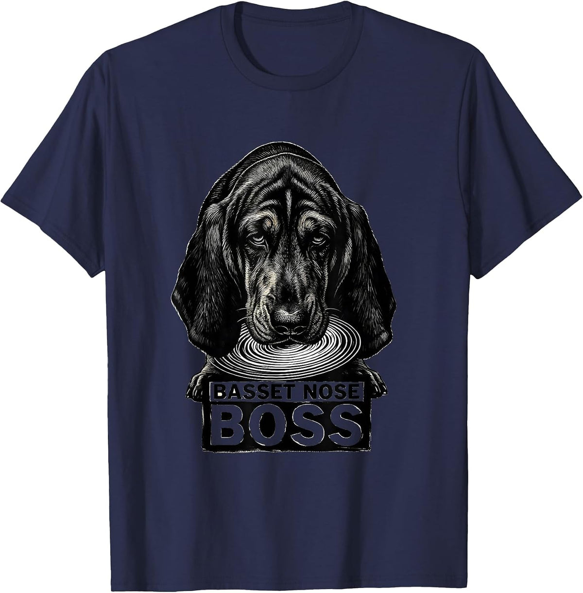 Basset Nose Boss Funny Basset Hound Owner Dog Lover Gift T-Shirt - Navy Blue