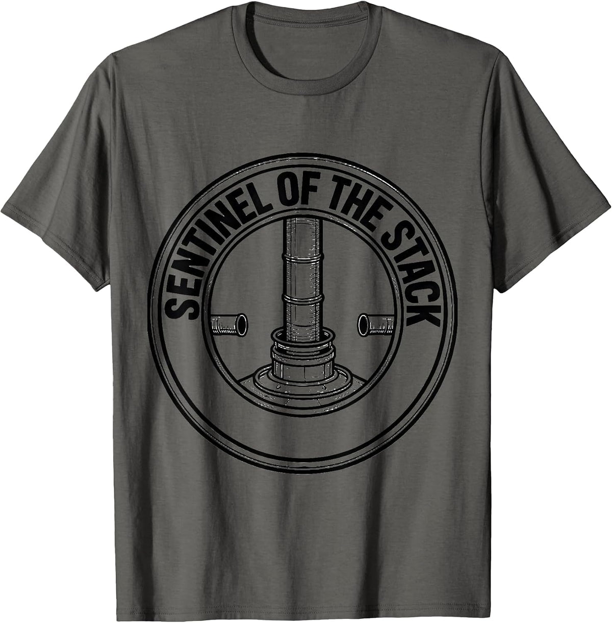 Men's Sentinel Of The Stack Funny Plumber Pipefitter Occupational T-Shirt - Asphalt Grey
