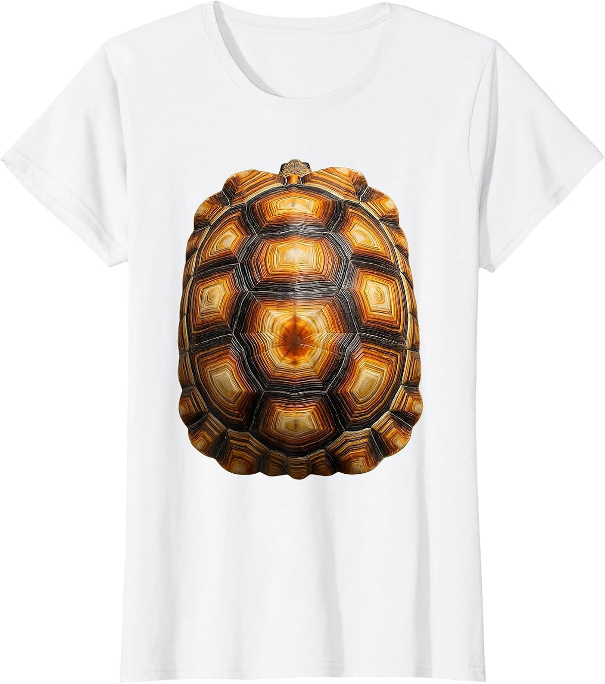 Women's Tortoise Shell Tie Dye Concentric Rings Design T-Shirt - White