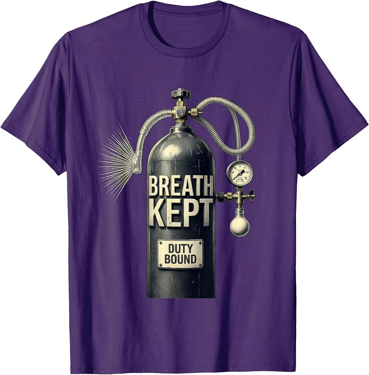 Men's Breath Kept Duty Bound Respiratory Therapist RT Care Week T-Shirt - Purple