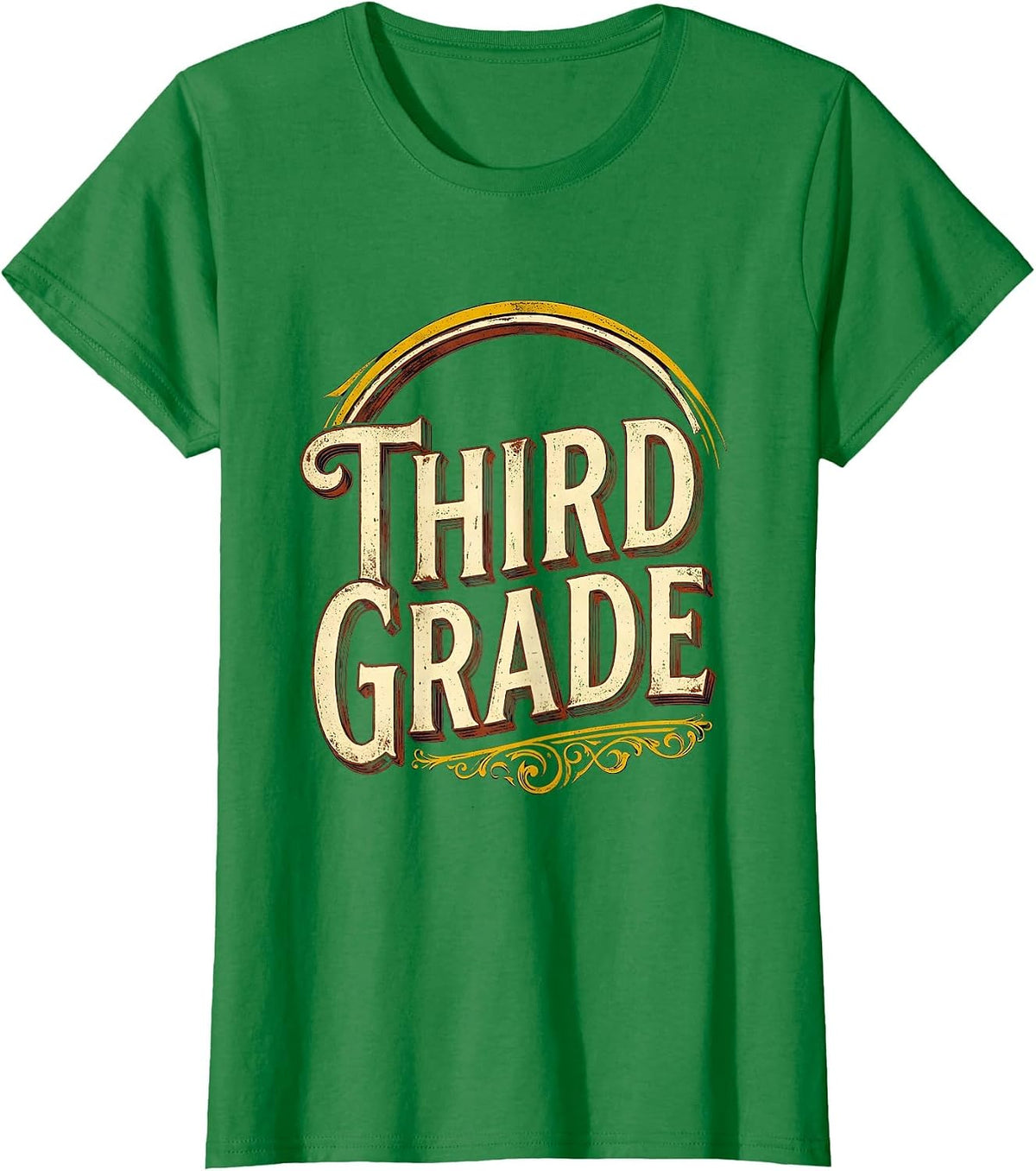 Third Grade Vintage Retro Teacher Back To School T-Shirt - Kelly Green