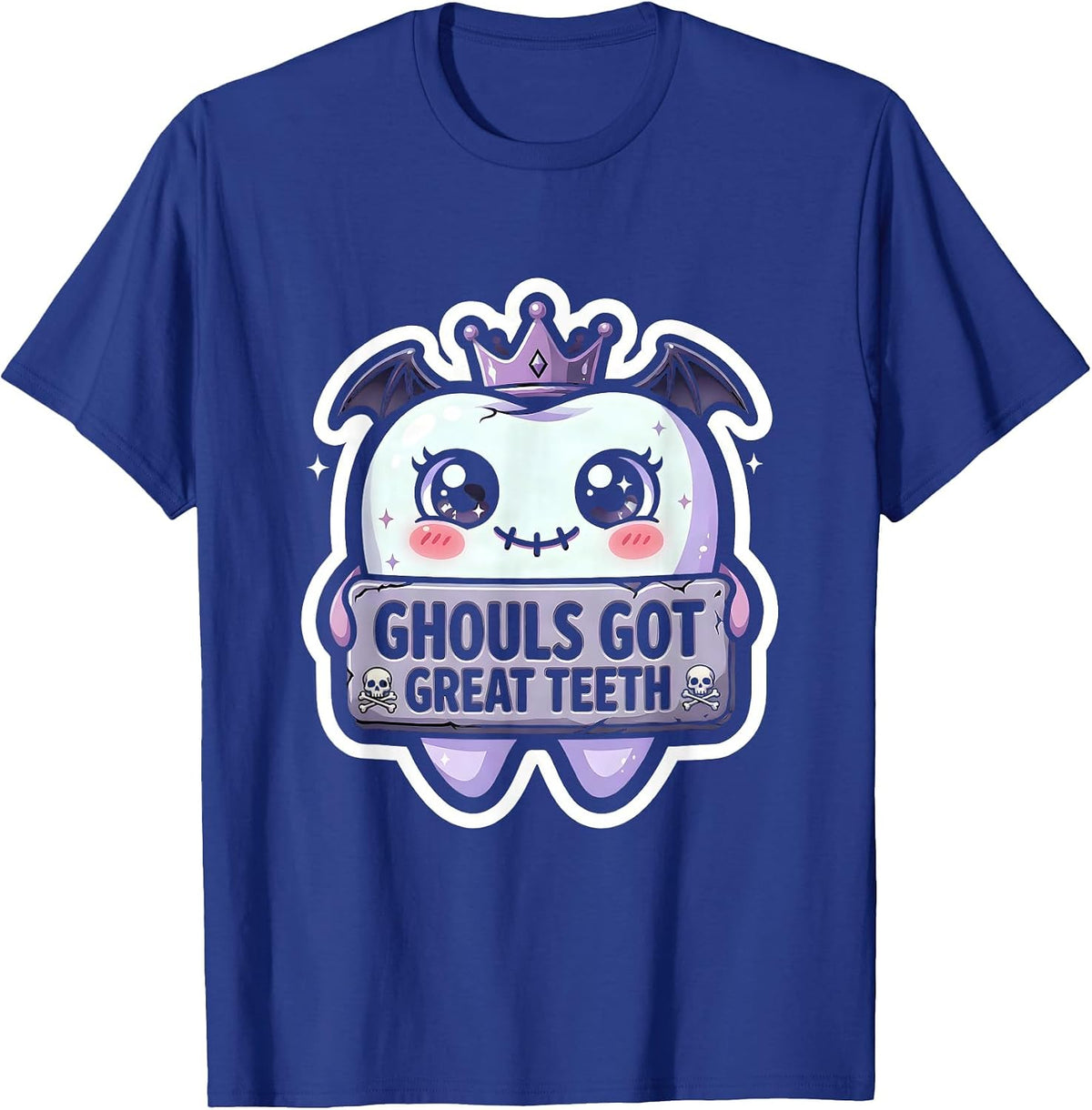 Men's Ghouls Got Great Teeth Dental Halloween Design T-Shirt - Royal Blue