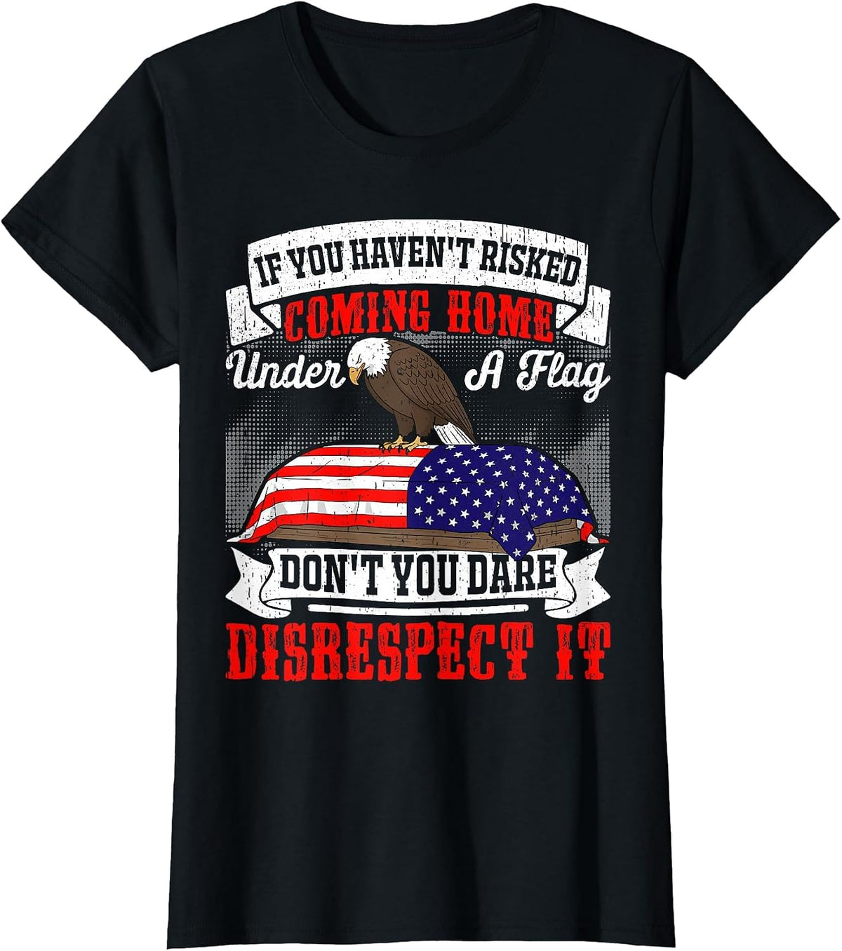 American Flag Pride Patriotic Veterans Soldiers USA 4th July T-Shirt - Black