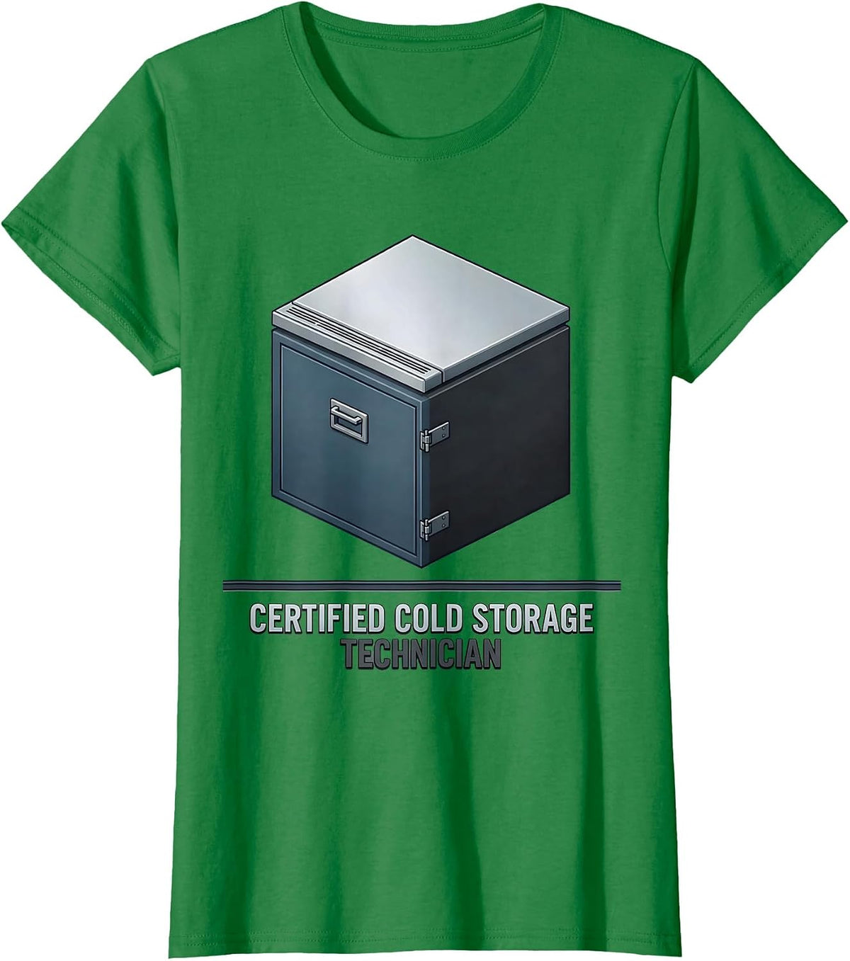 Certified Cold Storage Technician Dark Humor Mortician Gift T-Shirt - Kelly Green