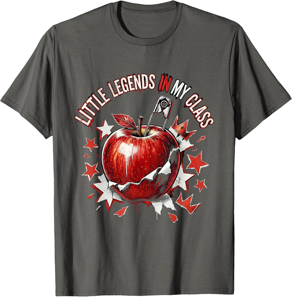Little Legends In My Class First Grade Teacher T-Shirt - Asphalt Grey