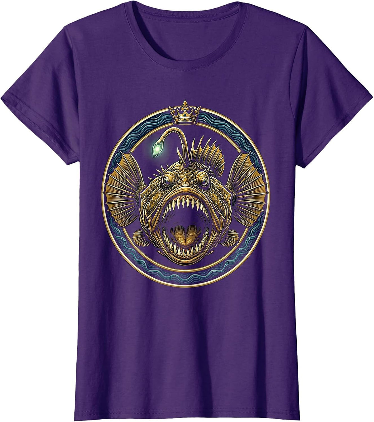Women's Anglerfish Glowing in Gulf of Mexico Depths T-Shirt - Purple