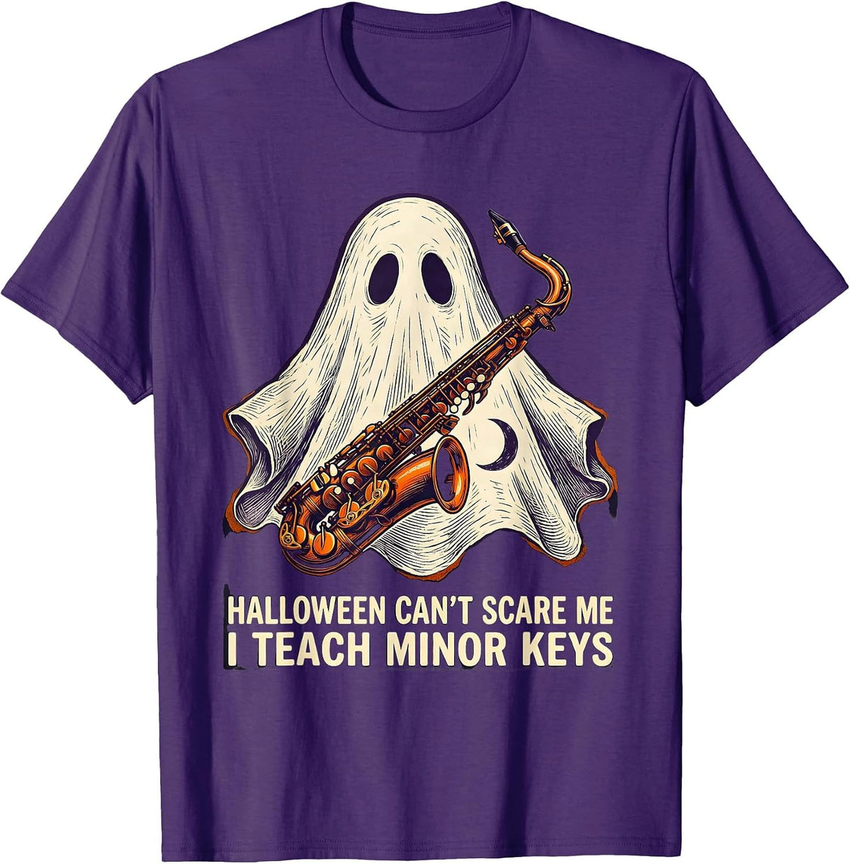 Halloween Can't Scare Me, I Teach Minor Keys Teacher T-Shirt - Purple