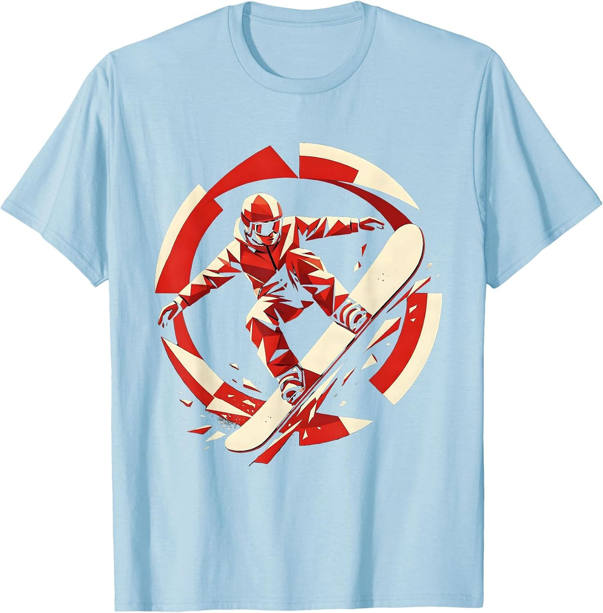 Men's Snowboard 360 Spin Freestyle Rider Graphic T-Shirt - Baby Blue