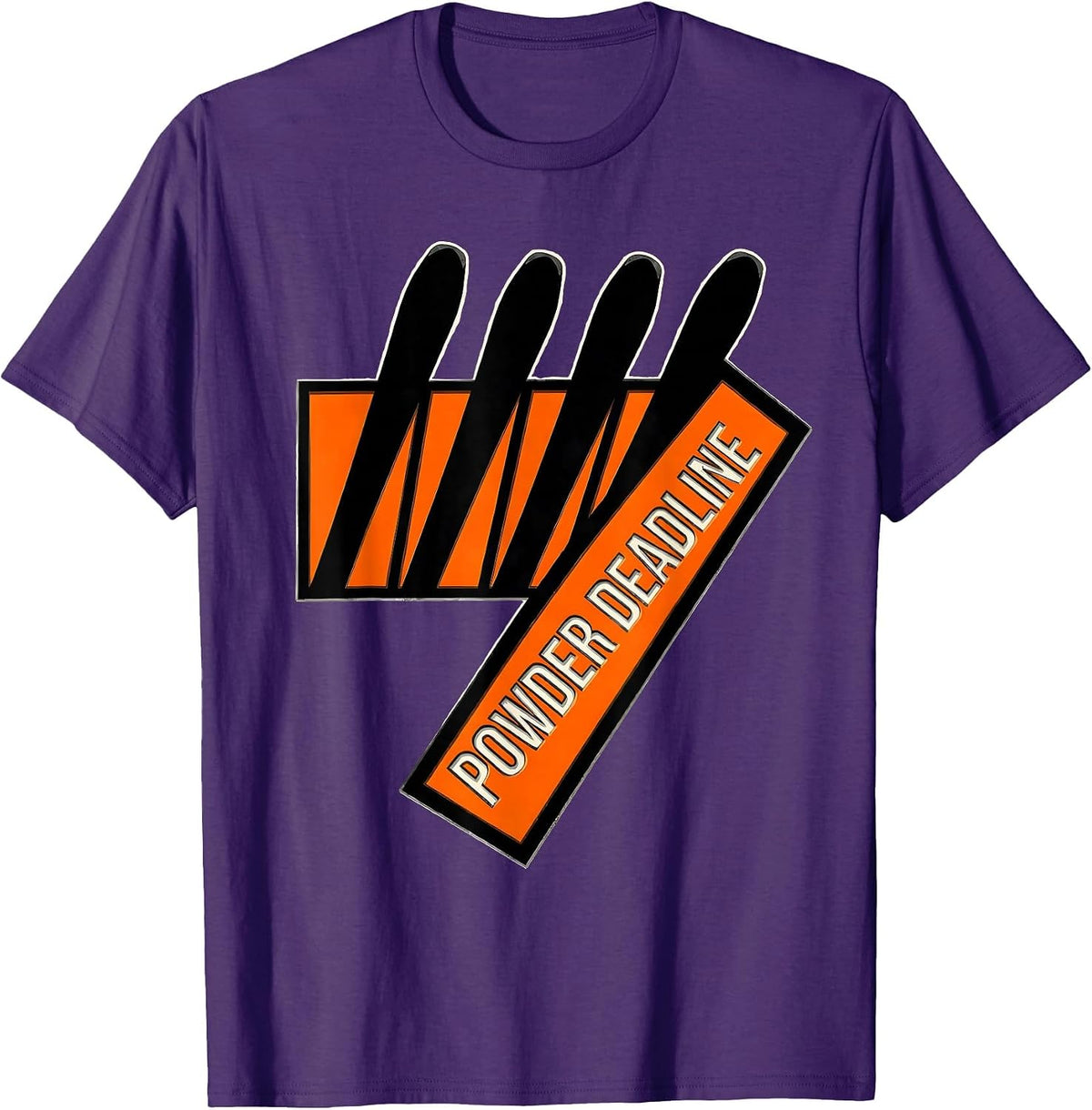 Powder Deadline Stencil Ski Dad Snowboarder Gift T-Shirt - Purple
