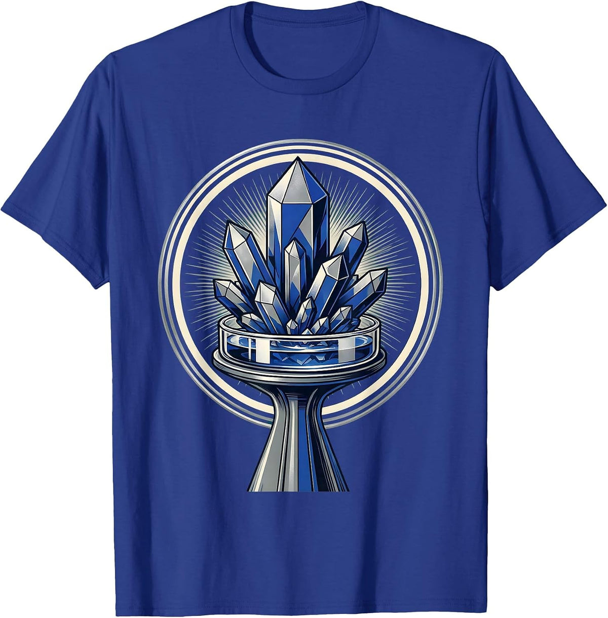 Science Teacher Crystal Growing Petri Dish Graphic T-Shirt - Royal Blue