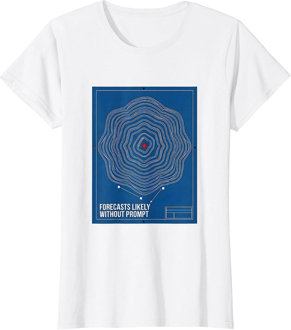 Forecasts Likely Without Prompt Technical Blueprint Storm T-Shirt - White