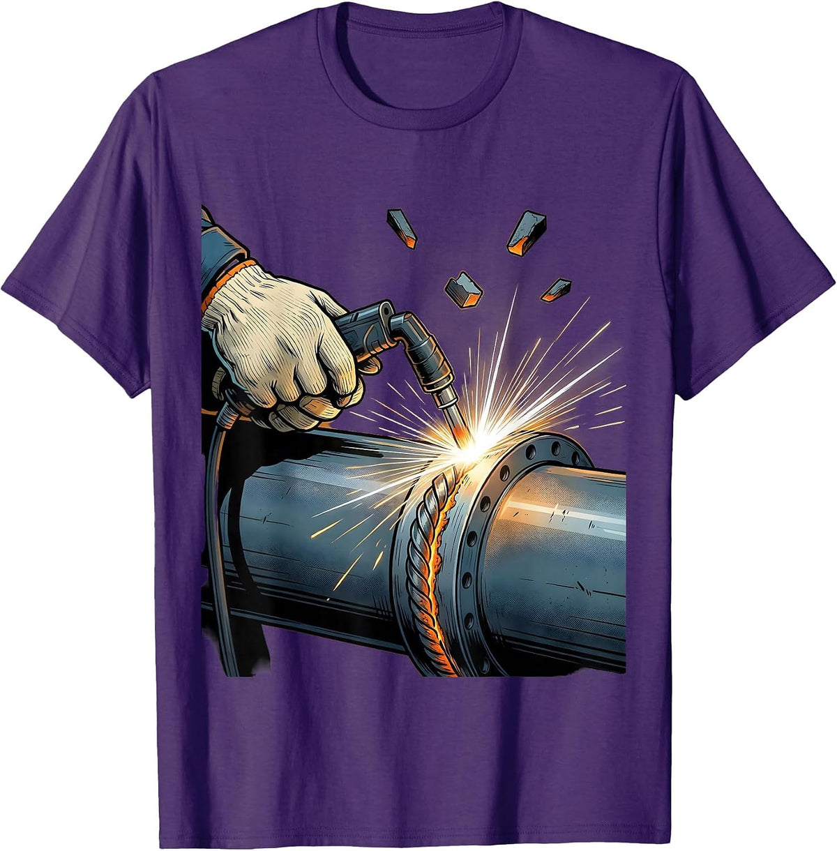 Guided MIG Gun Welder Trade Pride Humor T-Shirt - Purple