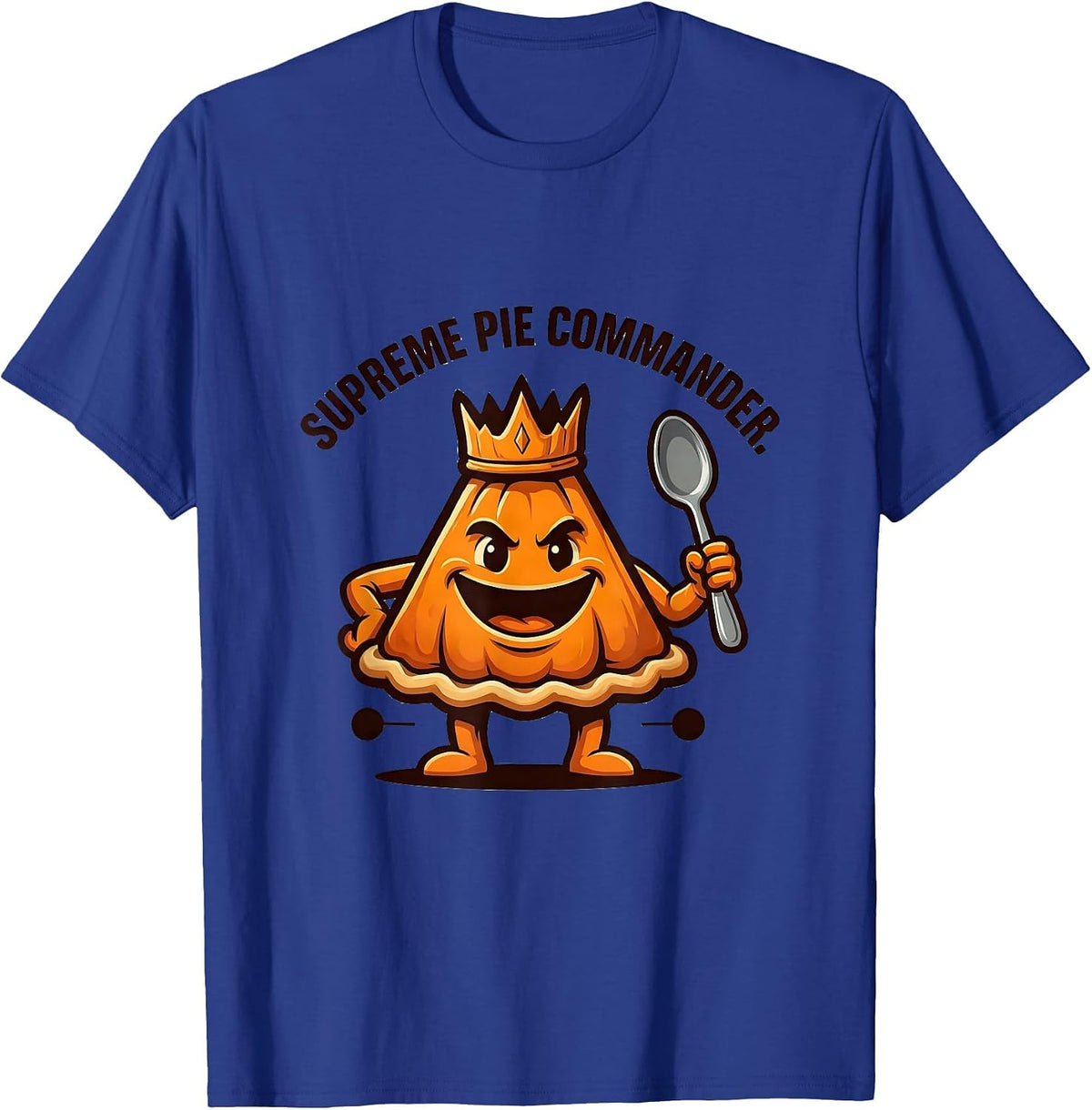 Supreme Pie Commander Funny Thanksgiving Pumpkin Pie Humor T-Shirt - Royal Blue
