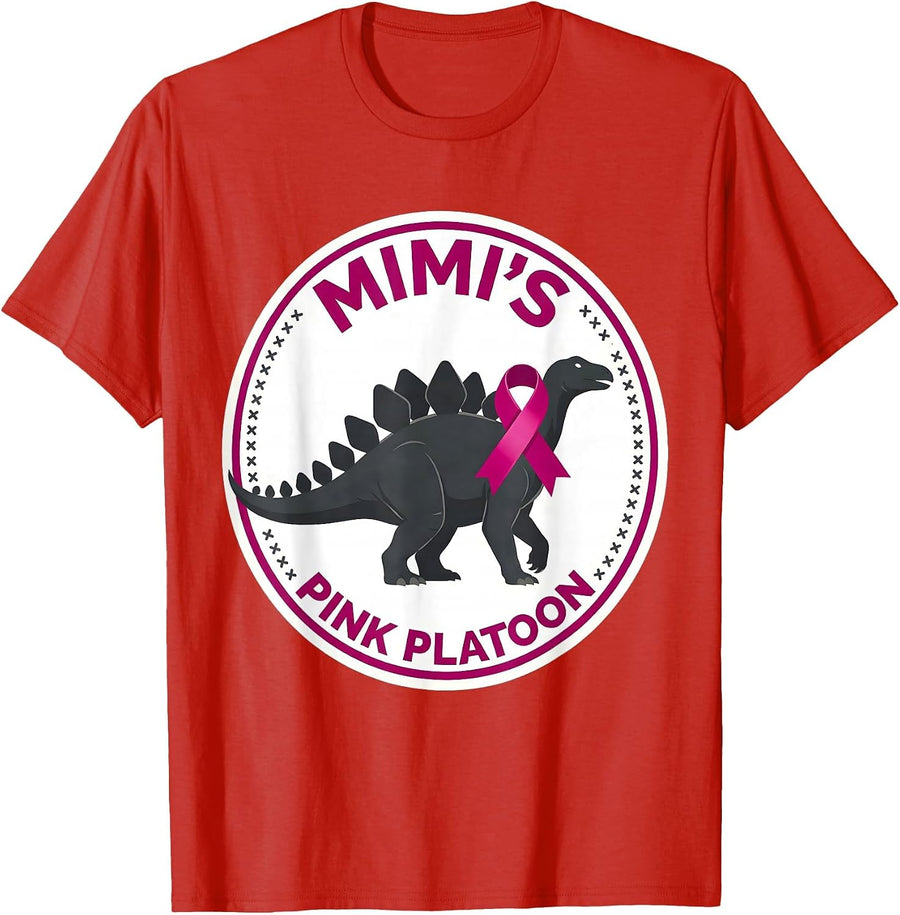 Mimi's Pink Platoon Editorial Conceptual Dinosaur Breast T-Shirt, Men, Red, Medium - As Pictured