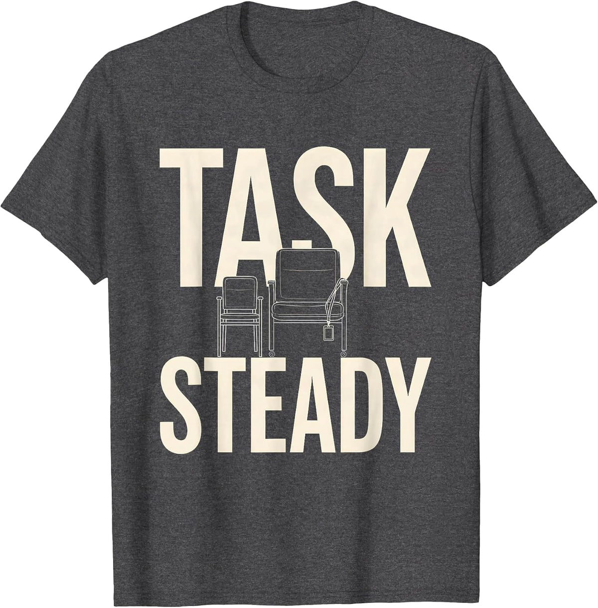 Task Steady Minimalist Paraprofessional Paraeducator Back To T-Shirt - Dark Heather Grey
