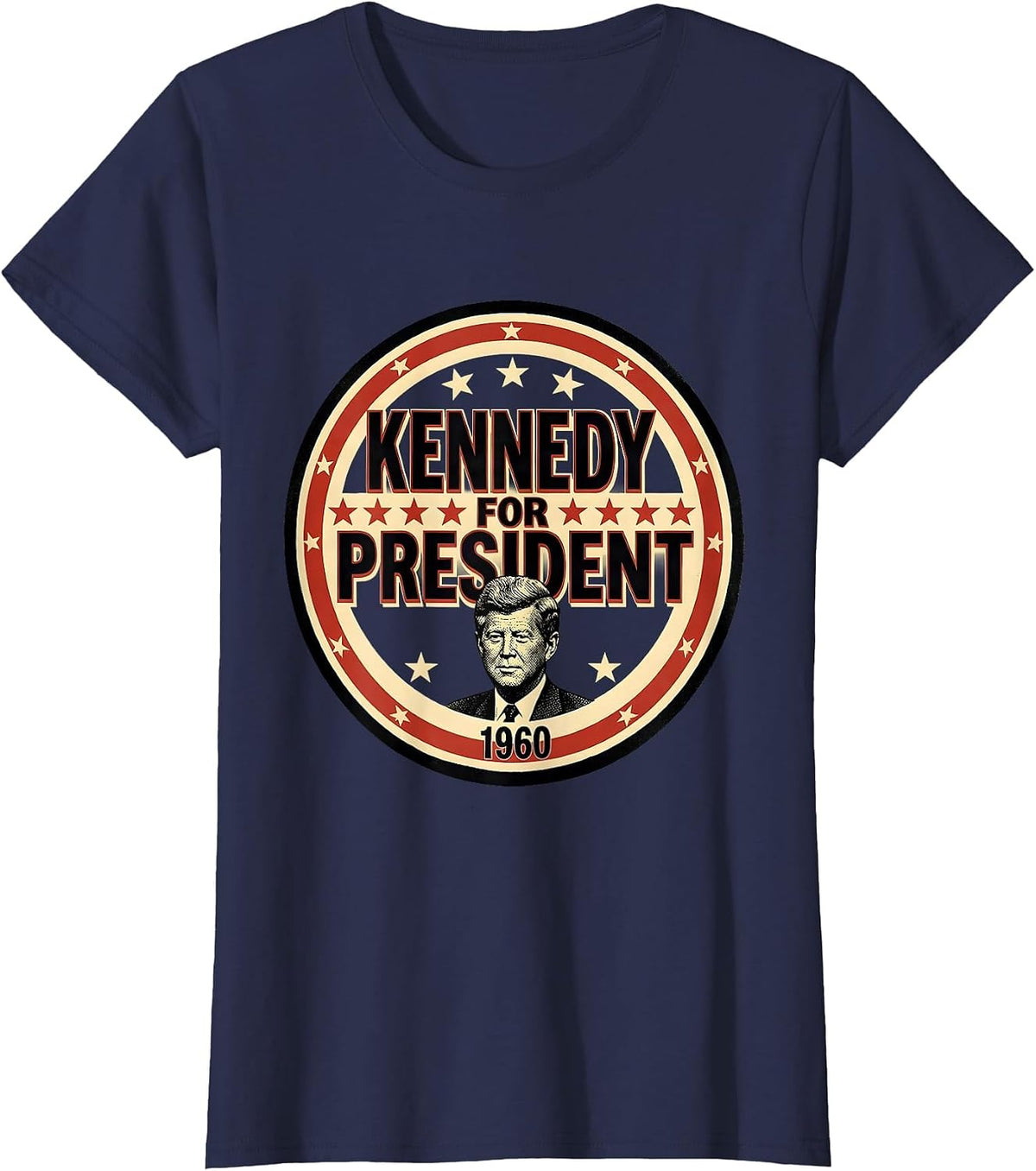 Women's Kennedy For President 1960 Retro Political Nostalgia 4th T-Shirt - Navy Blue