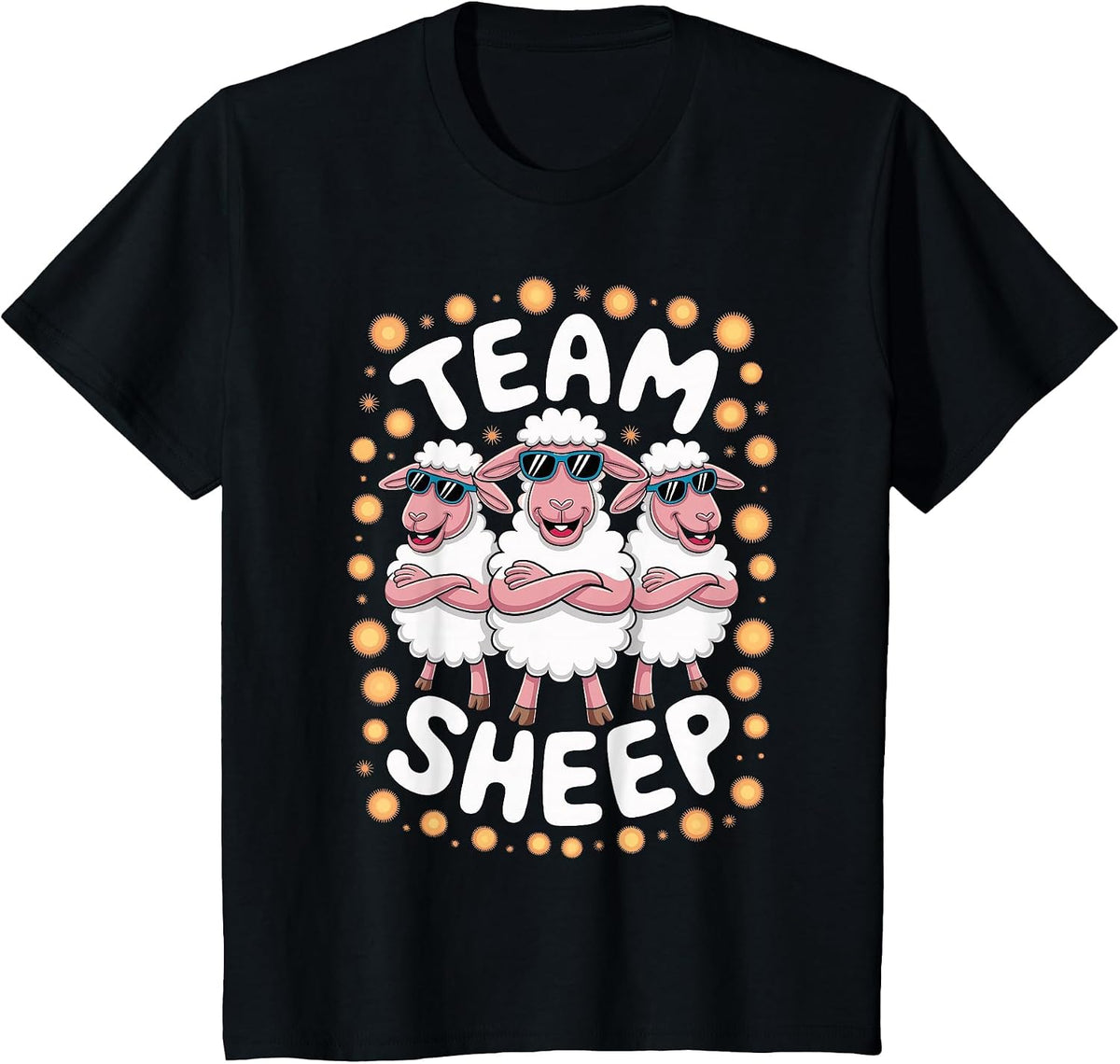 Team Sheep Funny Cool Animal Theme Herd Farmer Humor Farm T-Shirt - Black