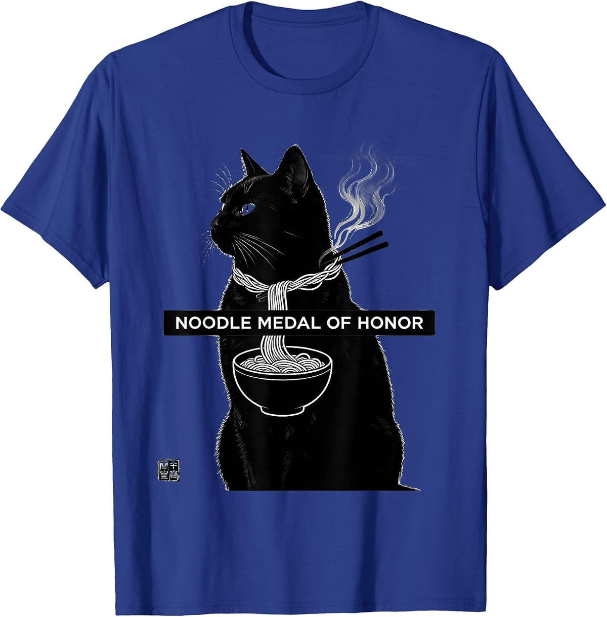Noodle Medal of Honor Funny Cat Ramen Anime Kawaii Gifts T-Shirt - Royal Blue