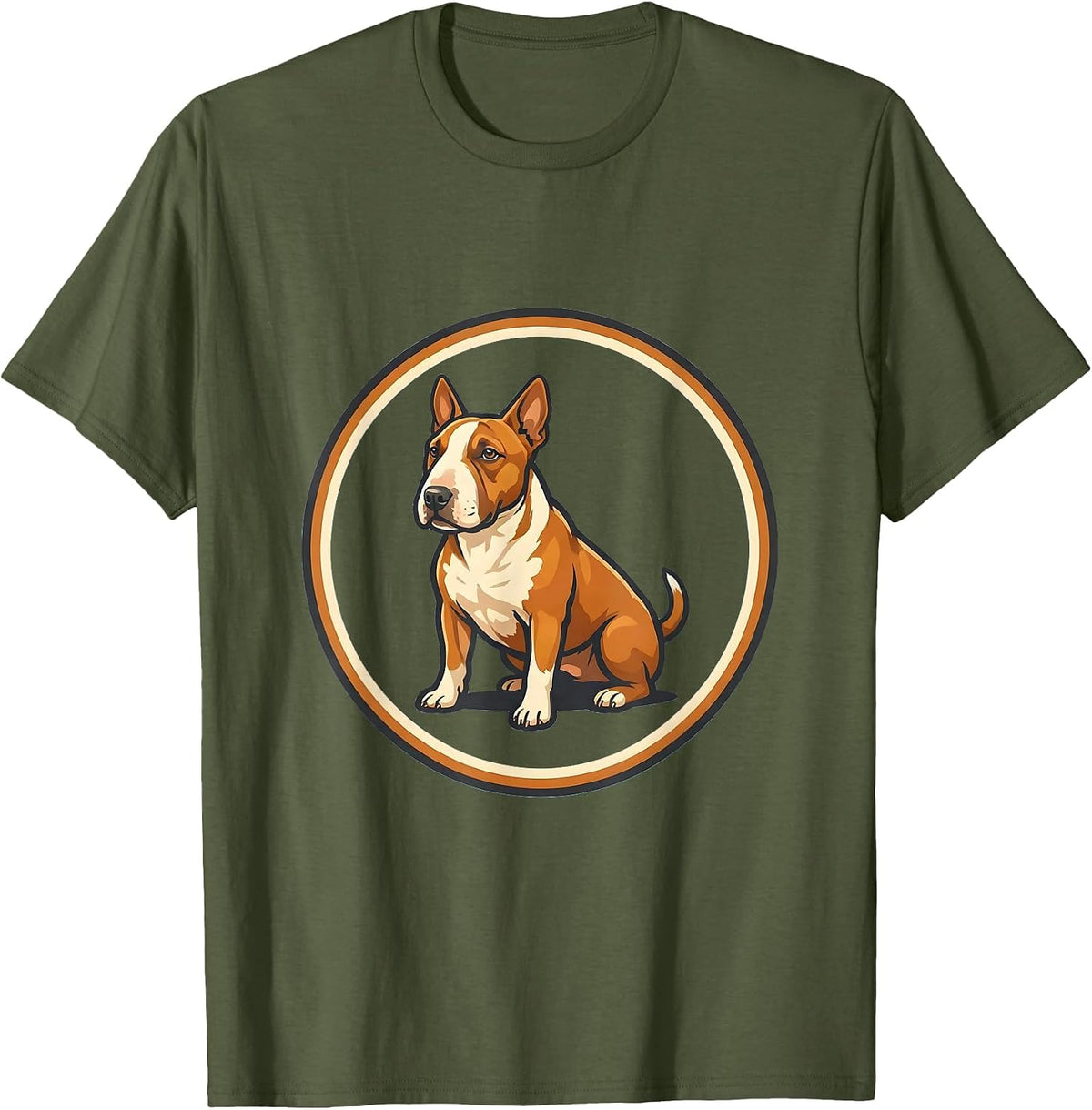 Bull Terrier Seal Breed Pride Dog Lover Cute T-Shirt - Olive Green