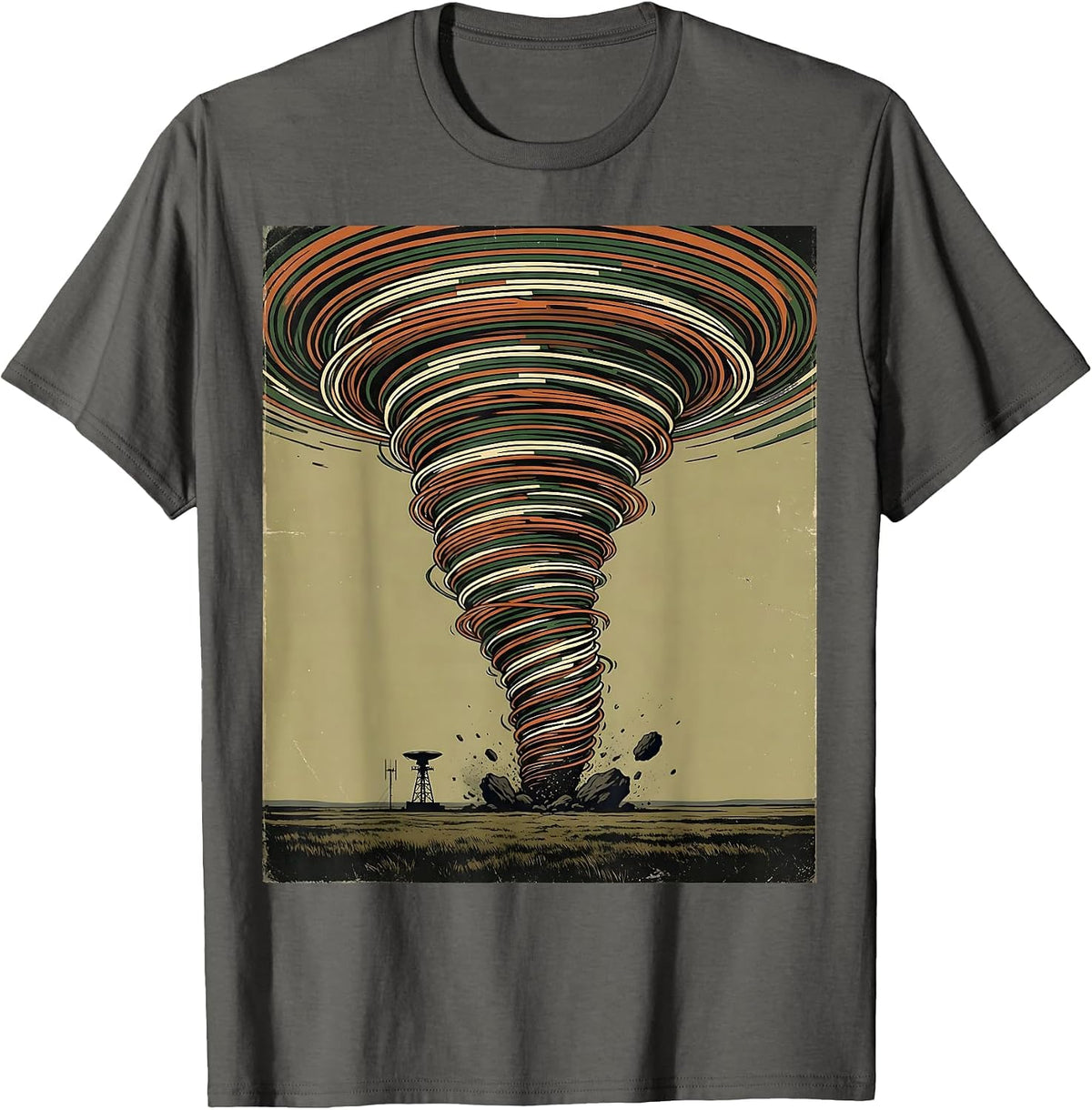 Funnel Tornado Storm Chaser Meteorology Humor T-Shirt - Asphalt Grey