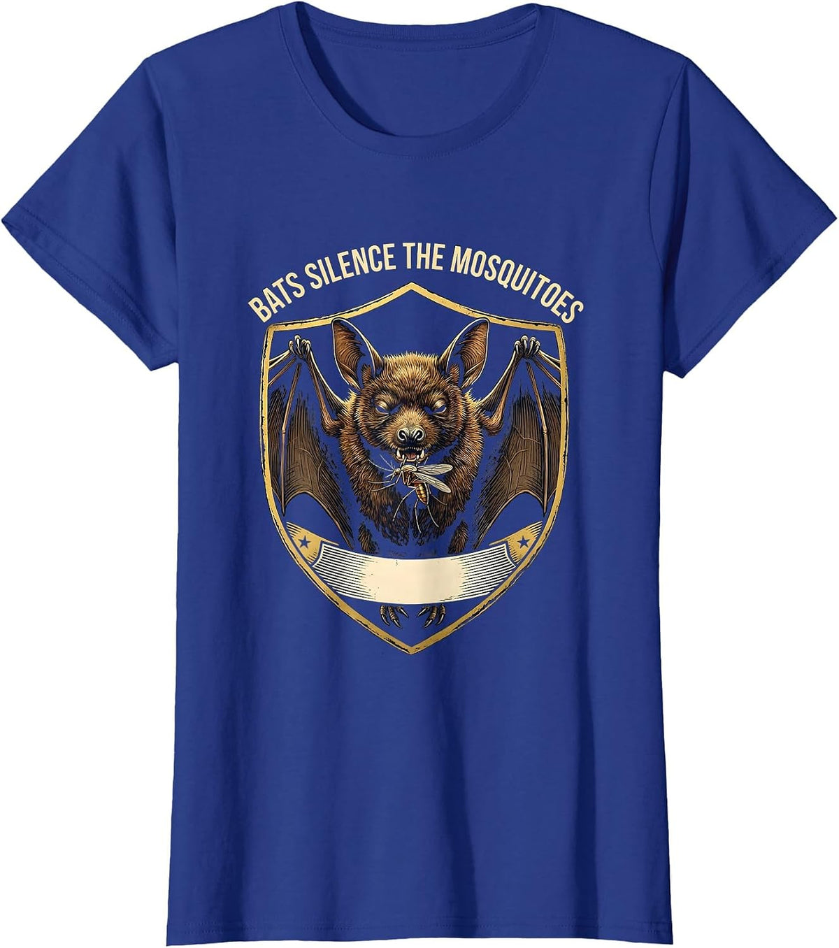 Women's Bats Silence The Mosquitoes Funny Bat Lover Halloween Nature T-Shirt - Royal Blue