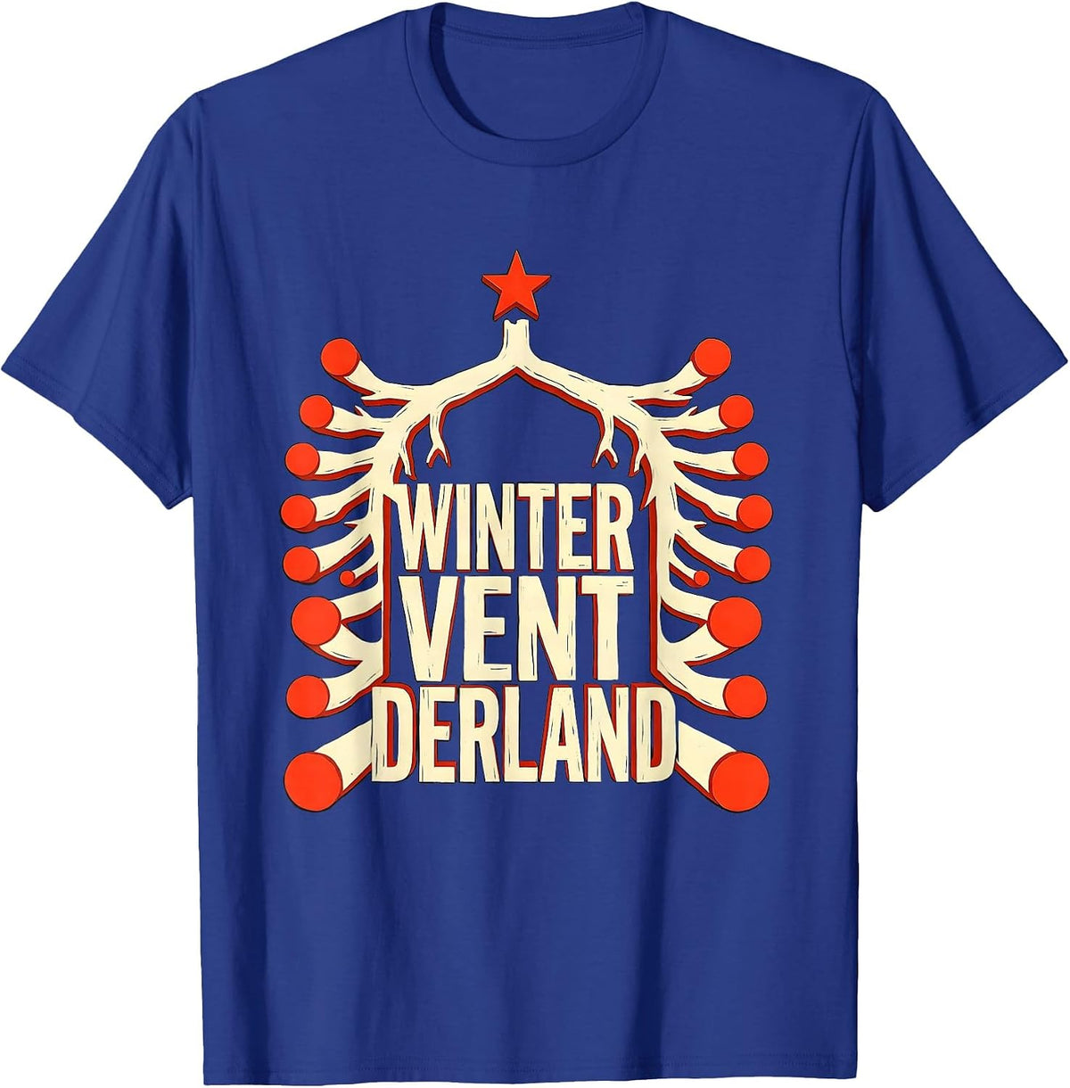 Winter Ventderland Stencil Graphic Respiratory Therapist T-Shirt - Royal Blue