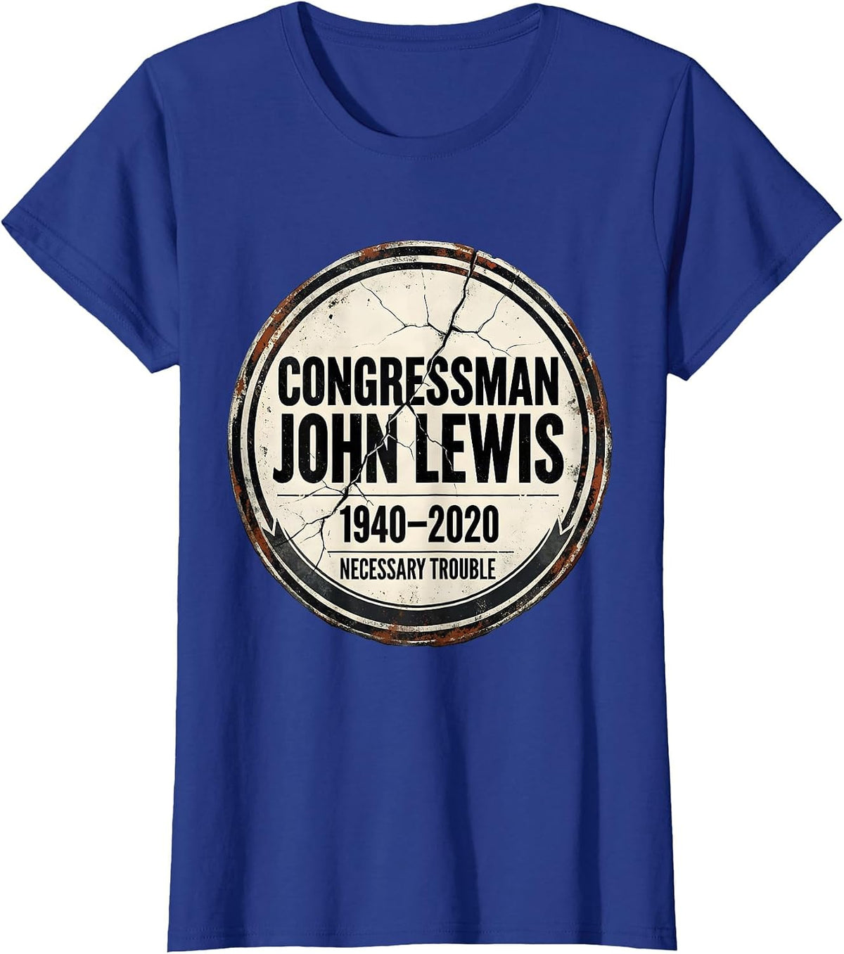 Women's Congressman John Lewis, 1940–2020 — Necessary Trouble T-Shirt - Royal Blue